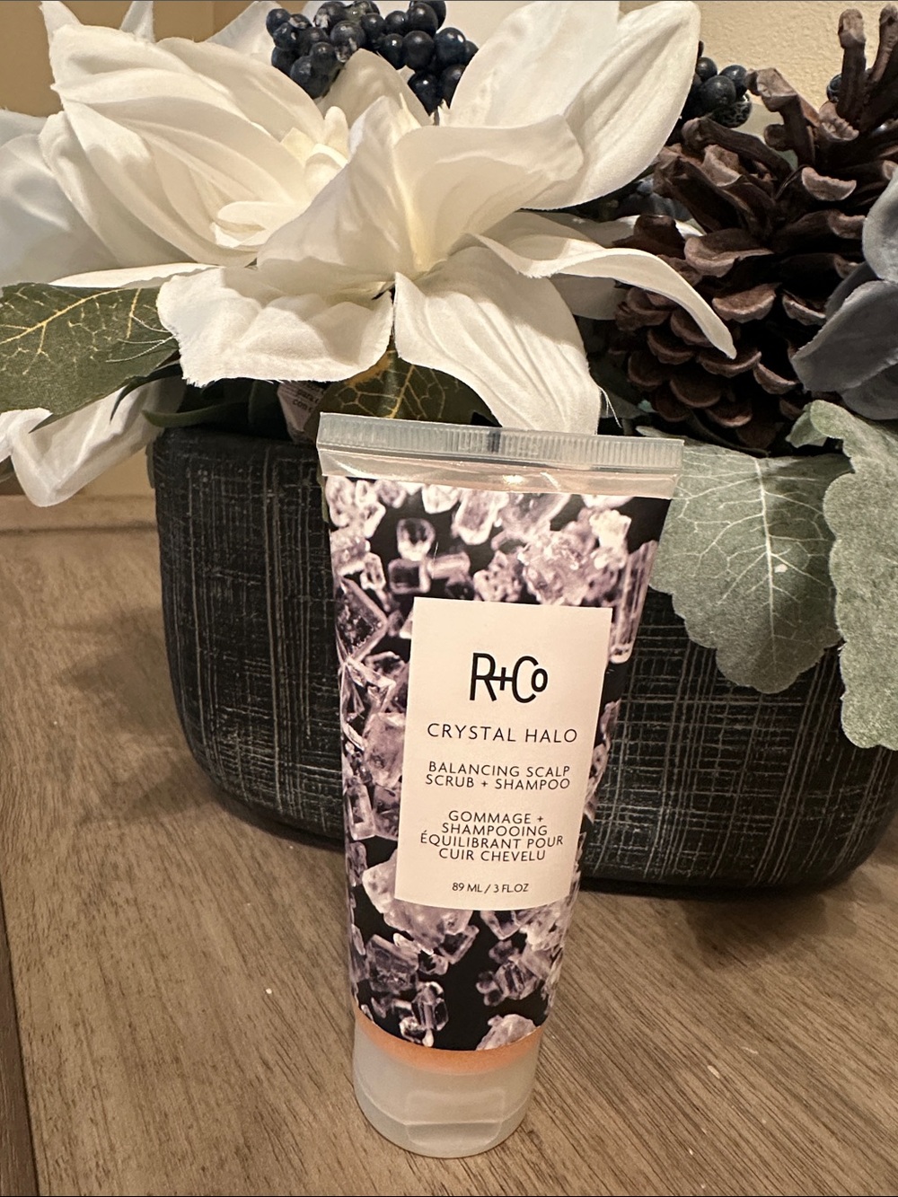 R+Co Crystal Halo Balancing Scalp Scrub + Shampoo - new, 3 oz